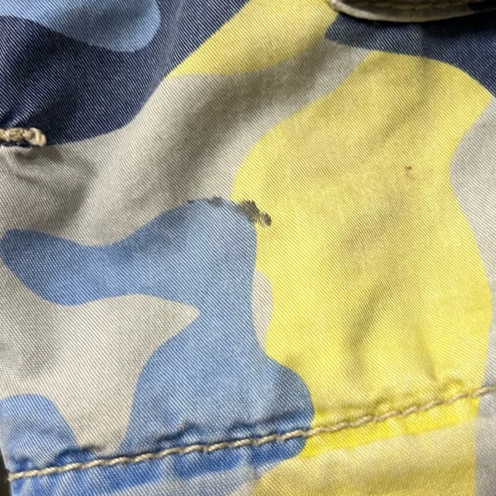 Mini Boden Blue Yellow Camouflage Zip Off Convertible Pants Size 5
